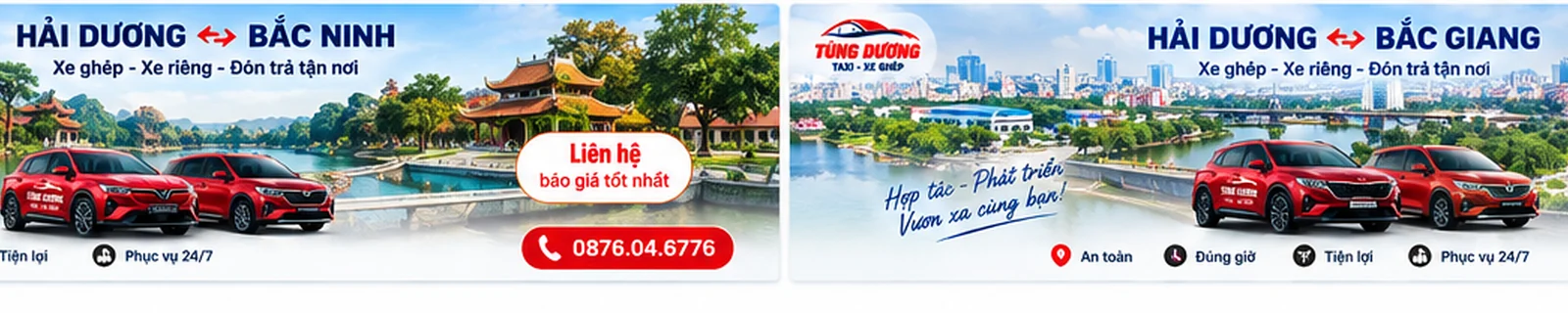 Banner tuyến xe Taxi - Xe Ghép Tùng Dương